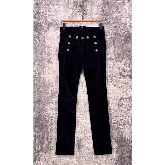 Veronica Beard Pants 26 Womens Jane Skinny Black Velvet Sailor - Picture 1 of 8